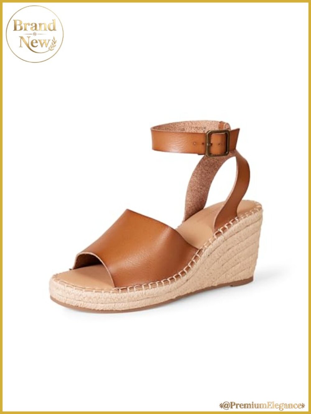Women's Memory Foam Wedge Espadrille Sandals Ankle Strap 3 Inch Comfort